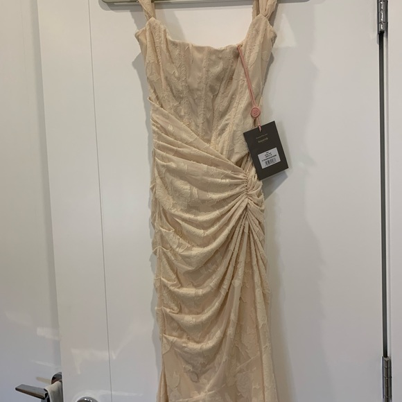 House of CB Cesca Maci Lace Dress Vintage Cream - Picture 6 of 6